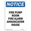 Signmission Safety Sign, OSHA Notice, 14" Height, Fire Pump Room Fire Alarm Annunciator Sign, Portrait OS-NS-D-1014-V-12639